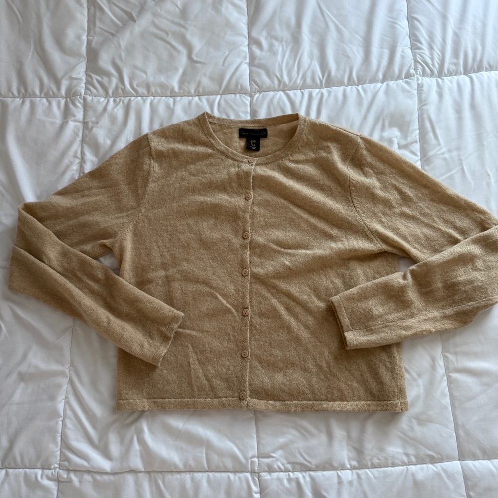 100% Cashmere Camel Cardigan